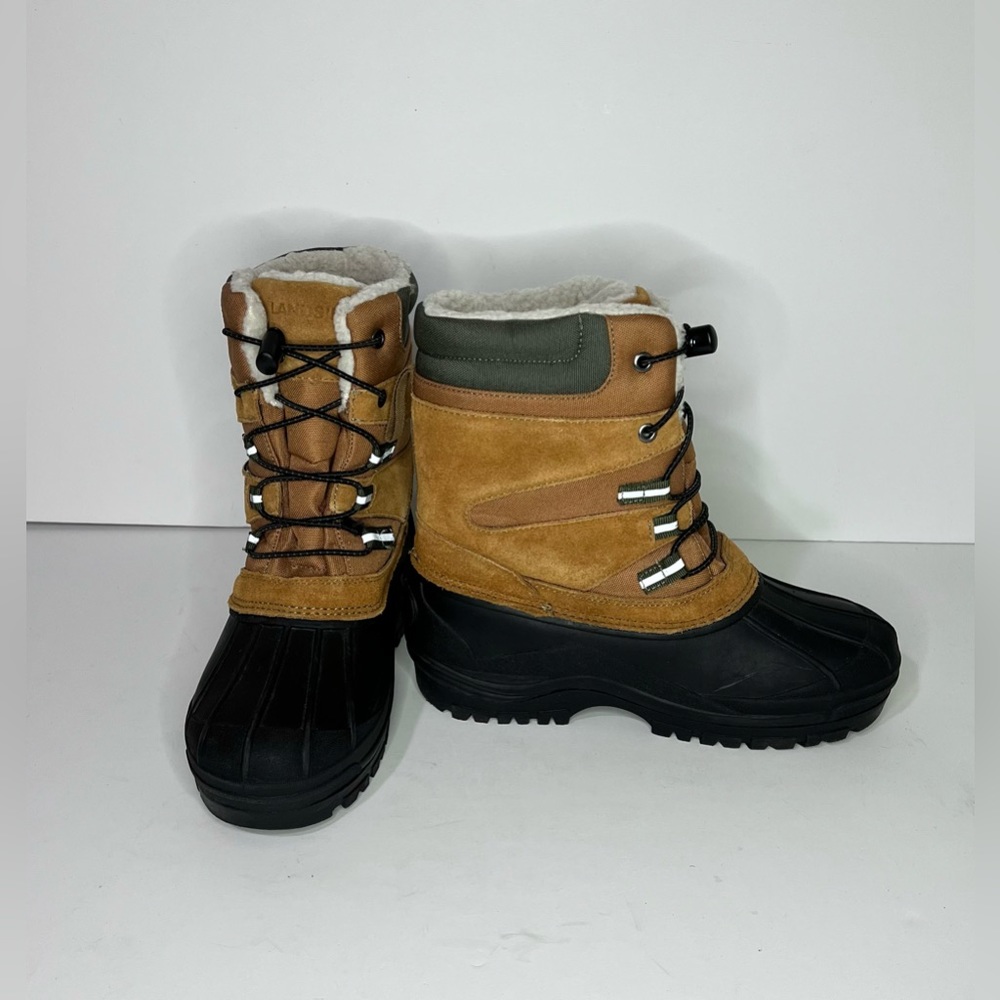 Lands End Boys Winter Snow Boots, Size 6 M Excellent Condition Fur